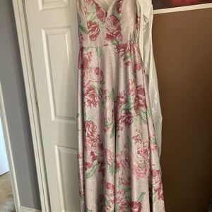 Crystal Doll Pink Floral Glitter Dress